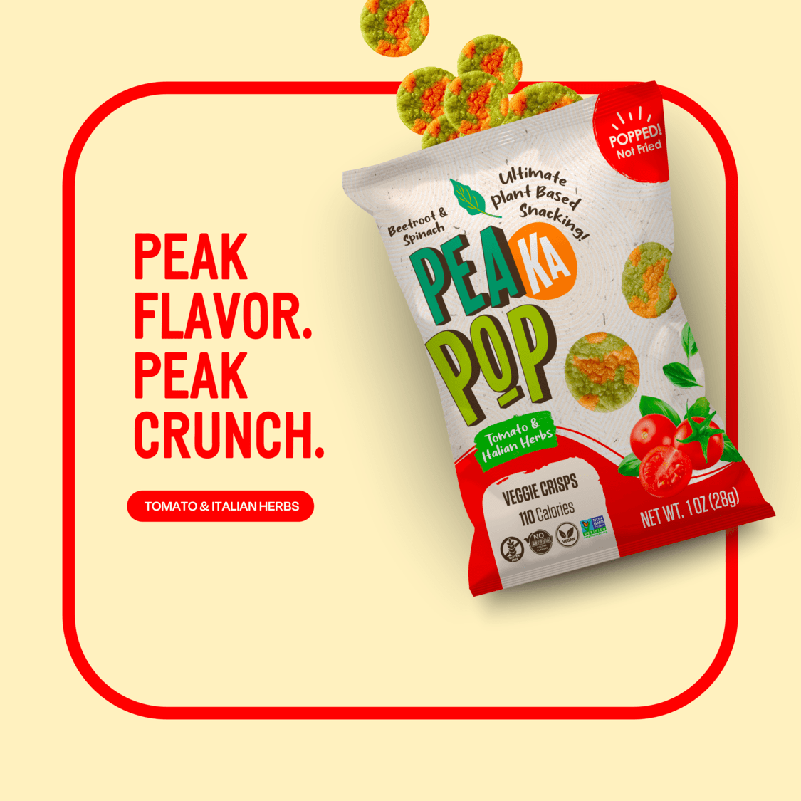 Tomato & Italian Herbs Veggie Crisps – PeaKaPop